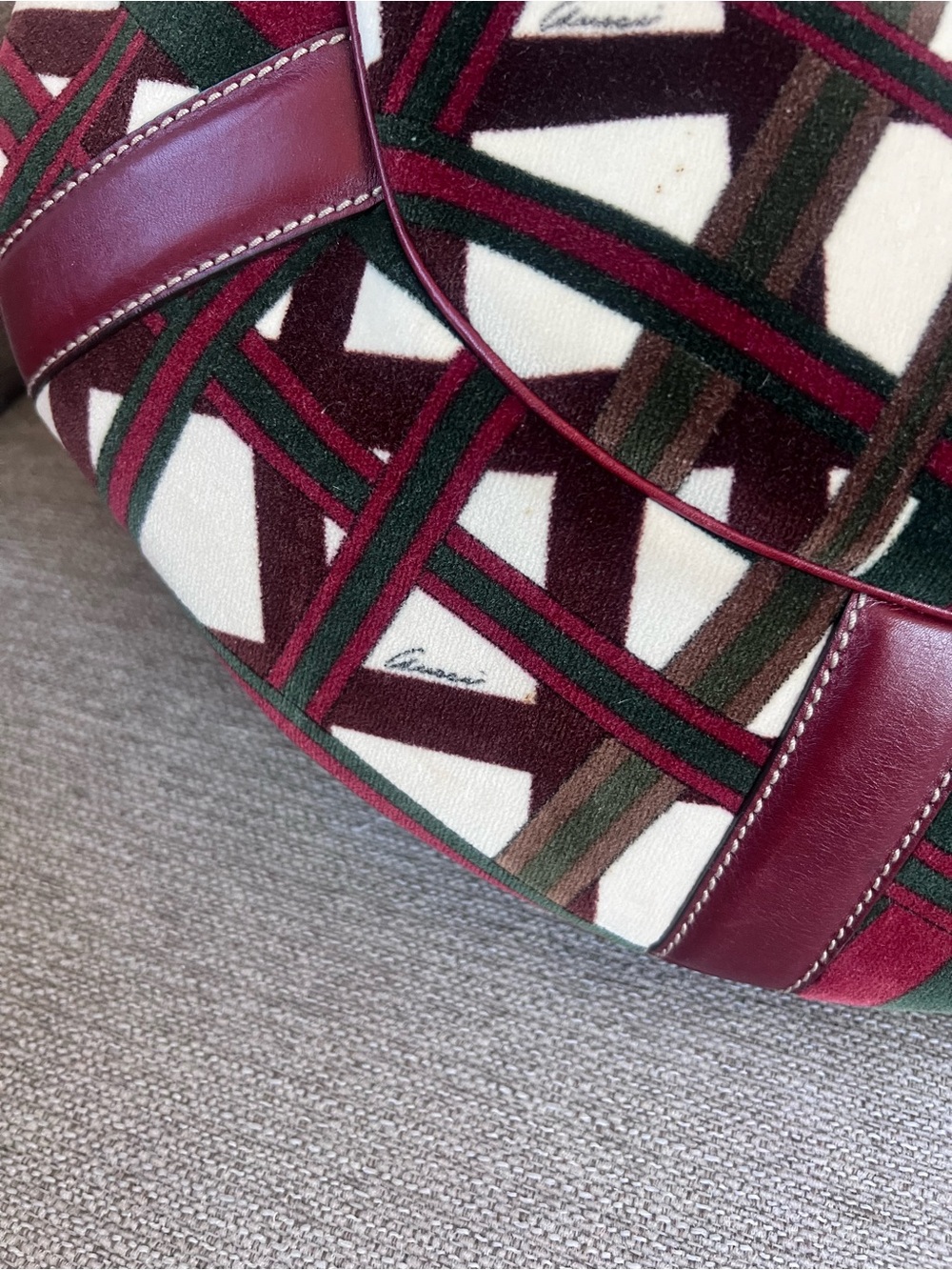 Gucci Limited Edition 85th Anniversary Horsebit Burgundy Green Shoulder Hobo Bag - Picture 8 of 12